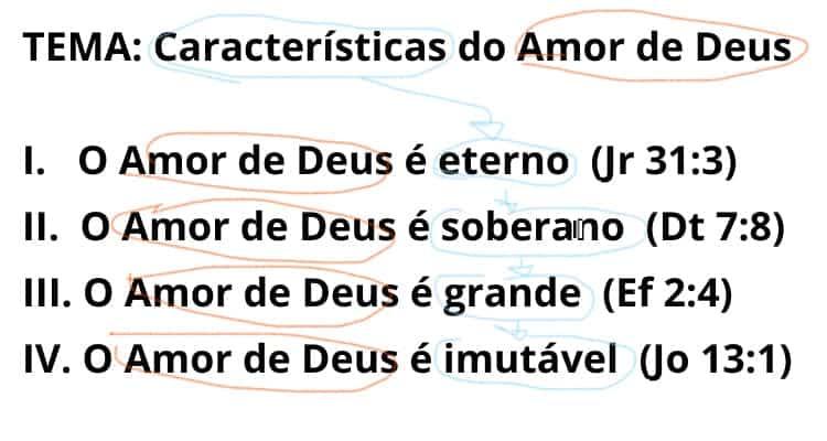 esboço de sermão temático sobre o amor de Deus