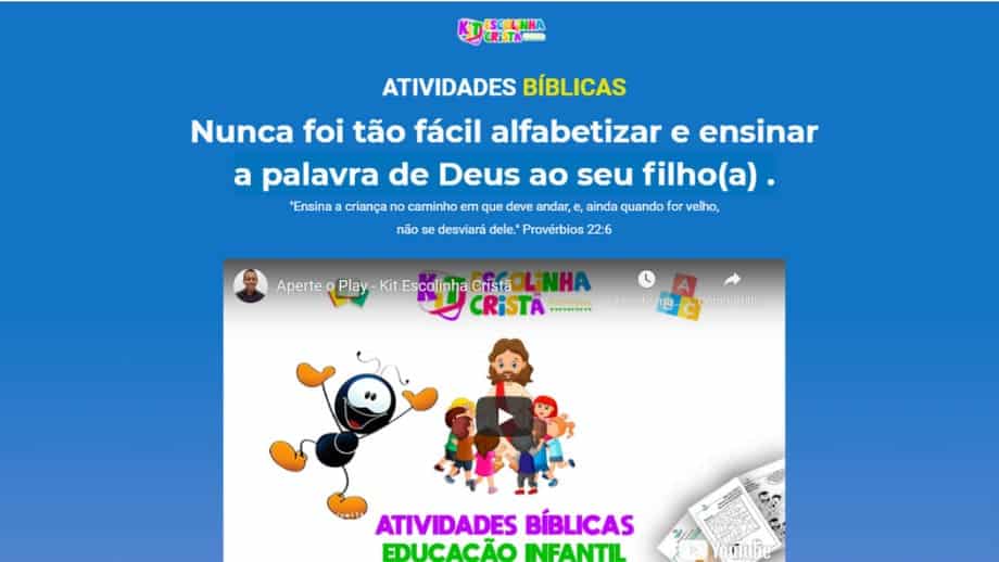 Kit Escolinha Cristã: Material de alfabetização e interação infantil