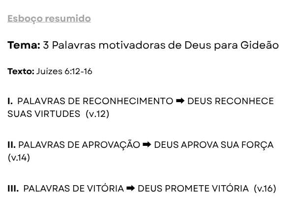 esboço de pregação sobre Gideão