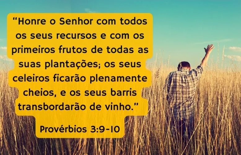 Provérbios 3-9 versículo sobre honrar a Deus com dízimos