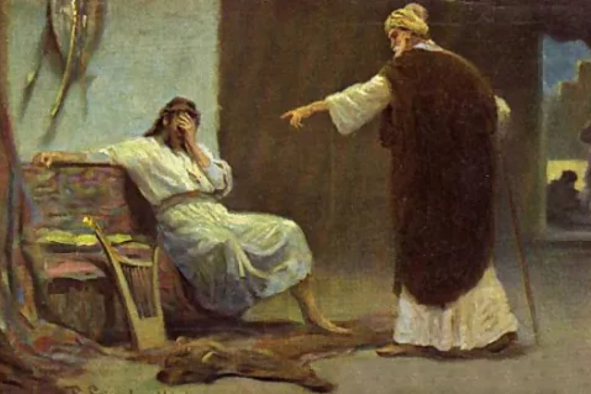 profeta Natã repreendendo Davi