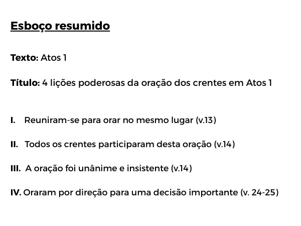 pregação sobre oração atos