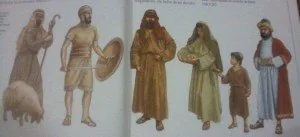 imagem de pessoas com chapéu e roupas nos tempos biblicos