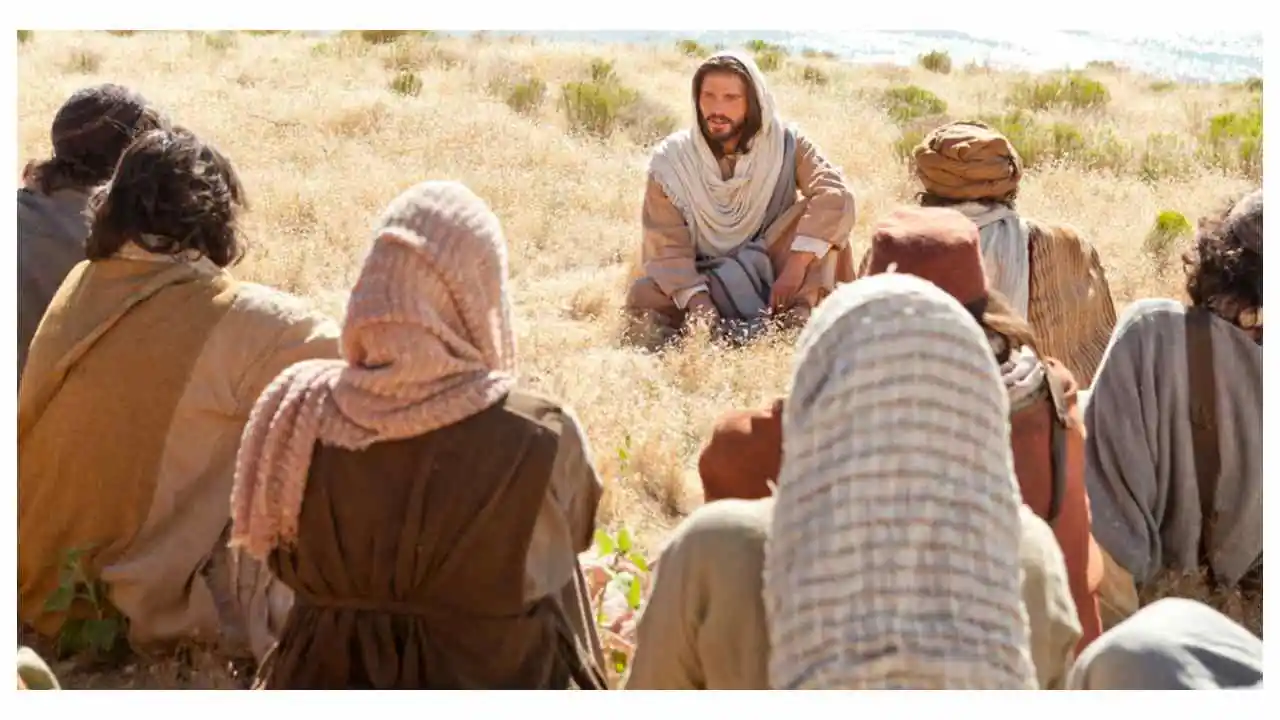 Jesus ensinando para as famílias
