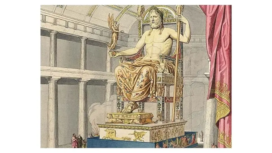 Estátua de Zeus e Templo de diana - maravilhas do mundo antigo