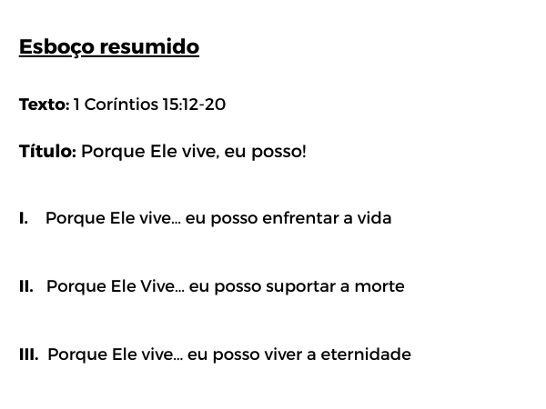 esboço de páscoa porque ele vive