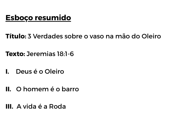 Pregação Jeremias 18