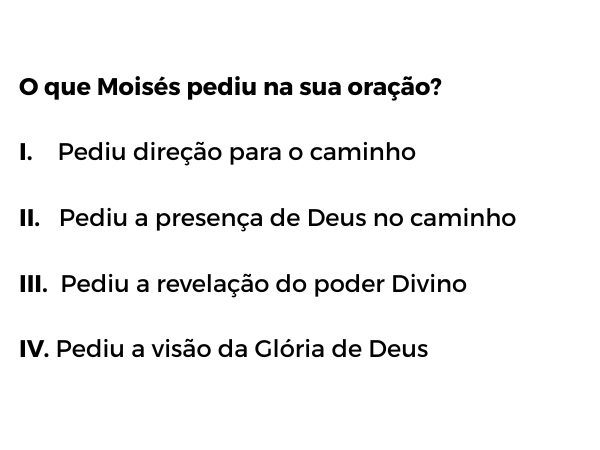 lições para aprender da oração de Moisés em Êxodo 33