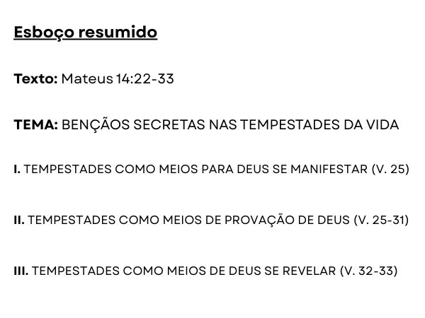 esboço de pregação sobre tempestade