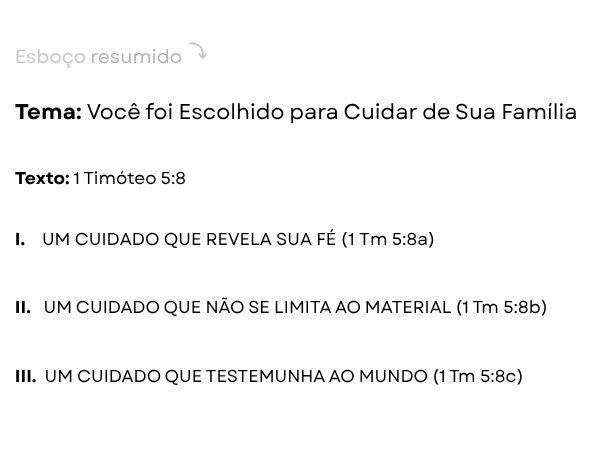 esboço de pregação para família