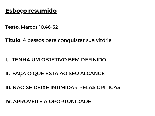 esboço de pregação em Marcos 10-46-52 cego jericó