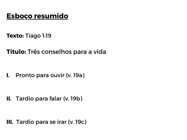 esboço pregação Tiago 1-19